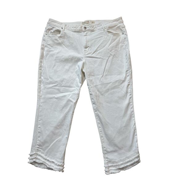 Coldwater Creek size women's 20W, slightly cropped, stretchy; White denim Jeans - Picture 1 of 10